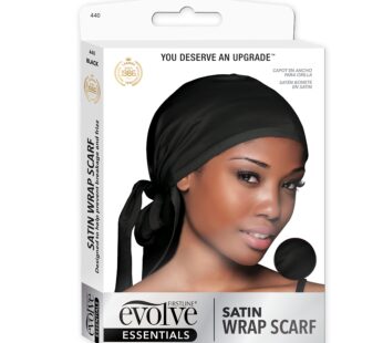 Evolve Satin Wrap Scarf, Black