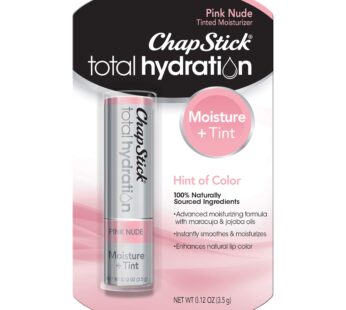 ChapStick Total Hydration Moisture + Tint Pink Nude Tinted Lip Balm Tube, Tinted Moisturiz