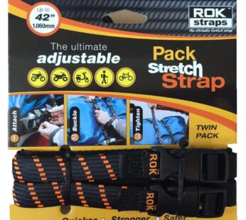 ROK Straps ROK-10306 Black/Orange 12″ – 42″ Pack Adjustable Stretch Strap