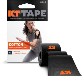 KT Tape, Original Cotton, Elastic Kinesiology Athletic Tape, 20 Count, 10? Precut Strips,