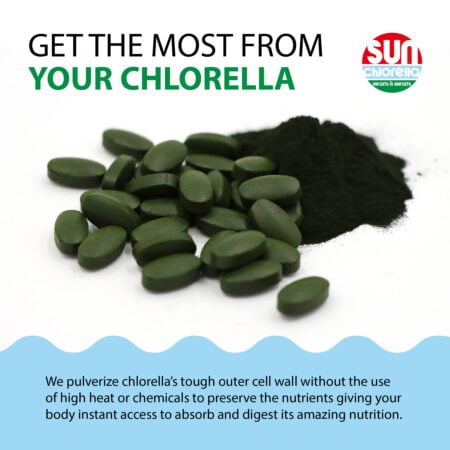 Sun Chlorella 500mg Whole Body Wellness Green Algae Superfood Supplement - Immune Defense, - Image 5