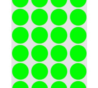 ChromaLabel 3/4 Inch Circle Sticker Labels, High Visibility Round Label Stickers, 42 Sheet