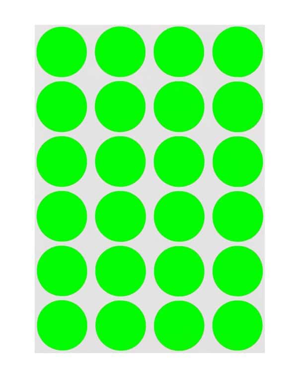 ChromaLabel 3/4 Inch Circle Sticker Labels, High Visibility Round Label Stickers, 42 Sheet