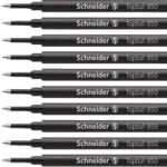 Schneider Topball 850 Rollerball Refill, 0.5 mm, European Size, Black Ink, Box of 10 Refil
