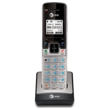 AT&T TL90073 Accessory Cordless Handset, Silver/Black | Requires an AT&T TL92273, TL96273,