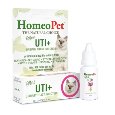 HomeoPet Feline UTI Plus Urinary-Tract Relief, Urinary-Tract Support for Cats, 15 Millilit