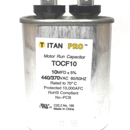 Packard TOCF10 10 MFD 440/370V Oval Capacitor - Image 2
