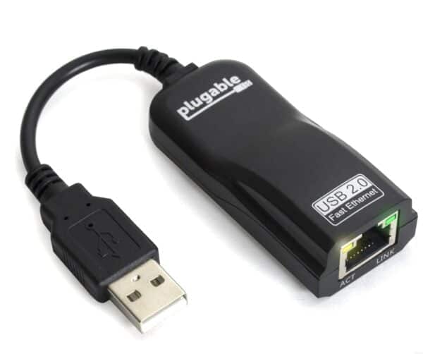 Plugable USB 2.0 to Ethernet Fast 10/100 LAN Wired Network Adapter - Driverless and Compat