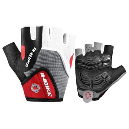 INBIKE 5mm Gel Pad Half Finger Bike Bicycle Cycling Gloves Red Medium - Image 2