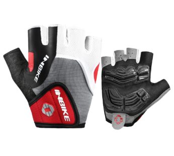 INBIKE 5mm Gel Pad Half Finger Bike Bicycle Cycling Gloves Red Medium