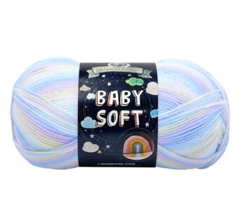 Lion Brand Yarn (1 Skein) Babysoft Baby Yarn Yarn, Pastel Print