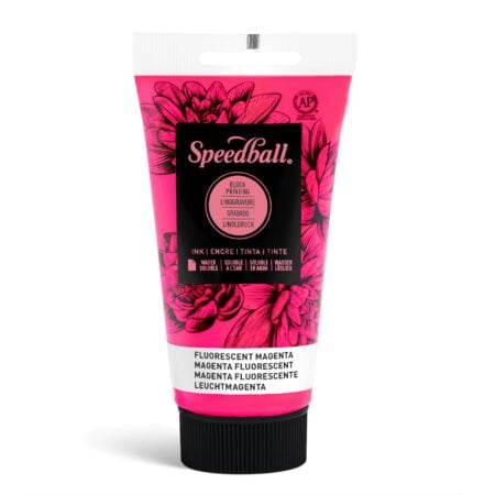 Speedball Water-Soluble Block Printing Ink, 2.5-Ounce Tube, Fluorescent Magenta