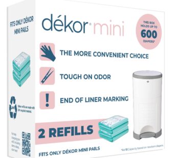 Diaper Dekor Mini Diaper Pail Refills | 2 Count | Most Economical Refill System | Quick &