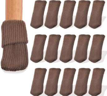 BLUECELL 16pcs Knitting Wool Furniture Socks/Chair Leg Floor Protector (Brown Color)