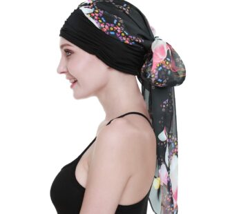 Chemo Hair Turban for Cancer Women Headwrap Scarves Long Hair Wig Accessories Burgundy Bla