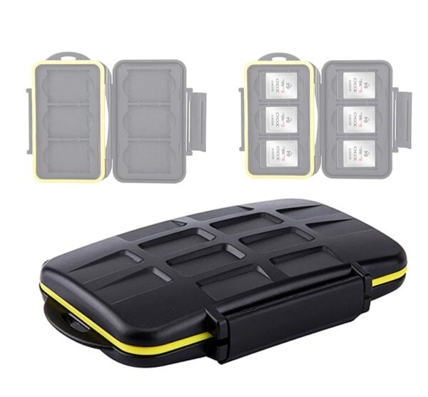 JJC MC-XQD6 Ruggard XQD Card Case, Shockproof XQD Case, Water-Resistant XQD Case Case, Rub