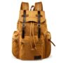 GEARONIC 21L Vintage Canvas Backpack for Men Women Leather Rucksack Knapsack 15 inch Lapto