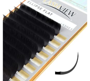 LASHVIEW Eyelash Extensions,Ellipse Flat Eyelash Extensions 0.20mm C Curl 8-15mm Mixed Tra