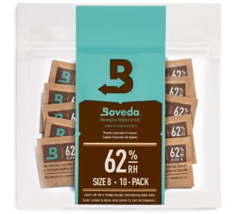 Boveda 62% RH Size 8-10 Pack Two-Way Humidity Control Packs – For Storing 1 oz – Moisture