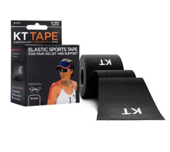 KT Tape, Original Cotton, Elastic Kinesiology Athletic Tape, 16  Uncut Roll, Black