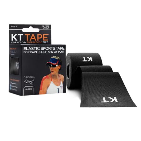 KT Tape, Original Cotton, Elastic Kinesiology Athletic Tape, 16  Uncut Roll, Black