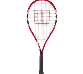 Wilson Federer Adult Recreational Tennis Racket – Grip Size 3 – 4 3/8″, Red/White/Black