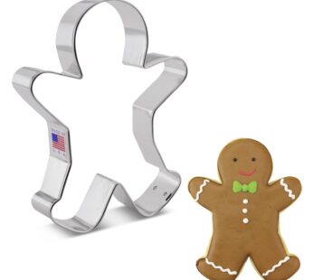 Happy Gingerbread Man Cookie Cutter, Large 5.25″ by Ann Clark Cookie Cutters