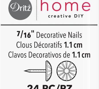 Dritz Home 9013 Daisy Decorative Nails, 7/16-Inch, Antique Brass (24-Piece)