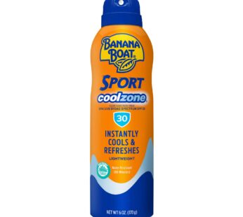 Banana Boat Sport Cool Zone SPF 30 Sunscreen Spray, 6oz | Sport Sunscreen Spray SPF 30, Cl