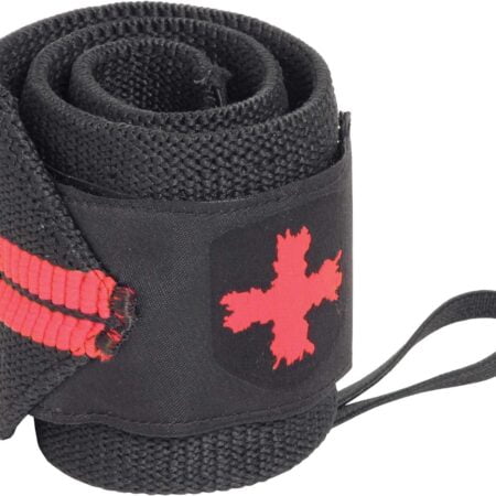 Harbinger Red Line 18-Inch Weightlifting Wrist Wraps for Men and Women (Pair), Black/Red - Image 2