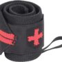 Harbinger Red Line 18-Inch Weightlifting Wrist Wraps for Men and Women (Pair), Black/Red