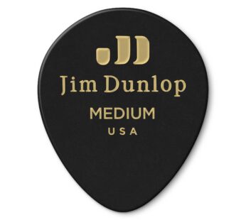 JIM DUNLOP 485P03MD Genuine Celluloid Tear Drop, 12/Player’s Pack, Black