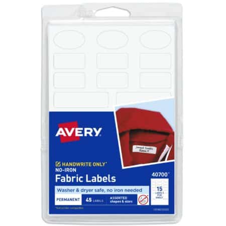 Avery No-Iron Fabric Labels, Assorted Shapes and Sizes, Washer and Dryer Safe, Non-Printab - Image 2