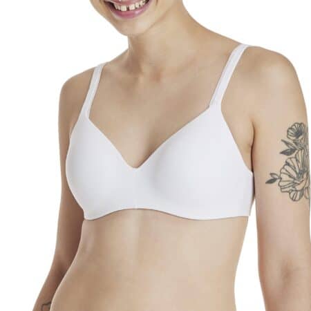 Hanes Ultimate womens Ultimate T-shirt Soft Wireless Dhhu03 Bras, White Micro Dot, 36B US