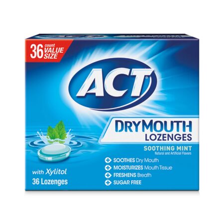 ACT Dry Mouth Lozenges with Xylitol, Soothing Mint, 36 Lozenges - Image 2
