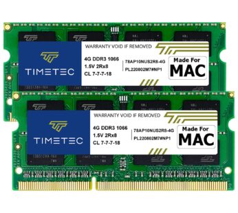 Timetec 8GB KIT(2x4GB) Compatible for Apple DDR3 1067MHz / 1066MHz PC3-8500 CL7 for Mac Bo