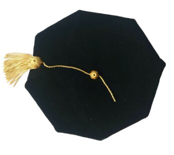 Grad Days Doctoral Graduation Tam Unisex Black Velvet 8-Sided with Gold Bullion Tassel Sat