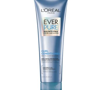 L’Oreal Paris Sulfate Free Conditioner for Curly Hair, Lightweight, Anti-Frizz Hair Care w