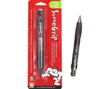 SAKURA SumoGrip Pencil with Comfort Grip – 0.7 mm Ergonomic Mechanical Pencil – Clear Gray