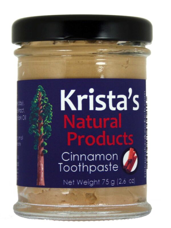 Organic Cinnamon Toothpaste Made by Krista's Natural Products - 75 g (2.6 oz)