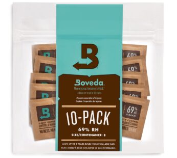 Boveda 69% Two-Way Humidity Control Packs for Storing Up to 5 Items   Size 8   10 Pack   f