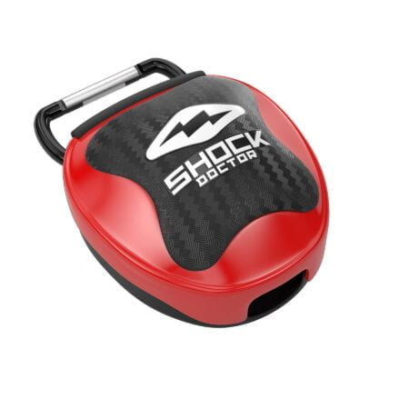 Shock Doctor Ventilated Mouth Guard Case, Universal Storage for Adult & Youth Sizes, Red - Image 2
