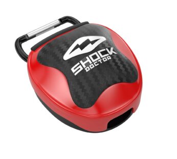 Shock Doctor Ventilated Mouth Guard Case, Universal Storage for Adult & Youth Sizes, Red