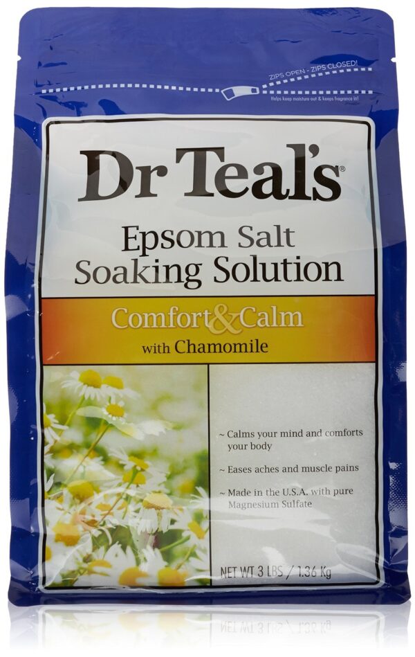 Dr Teal's Epsom Salt Soaking Solution, Chamomile, 48 Oz (Packaging May Vary)