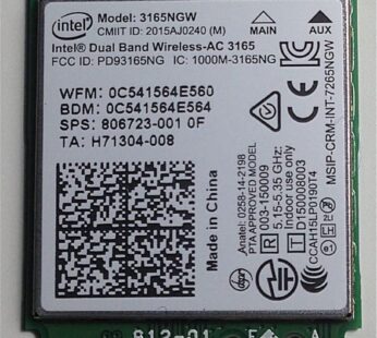 INTEL WIRELESS-AC 3165 3165.NGWG DUAL BAND 1X1 AC+BT M.2 BROWN BOX