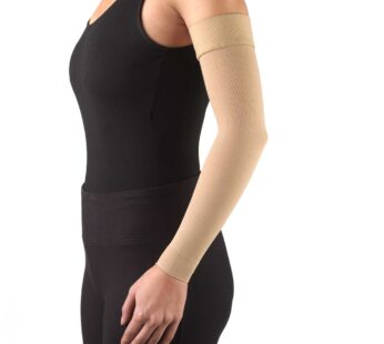 Truform Lymphedema Compression Arm Sleeve, 20-30 mmHg Post Mastectomy Support, Dot Top Gri