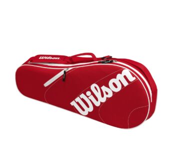 Wilson Advantage Team Triple Tennis Racket Bag – Red/White, Holds up to 3 Rackets