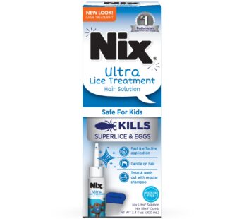 Nix Ultra Lice Removal Kit, Lice Treatment Hair Solution, 3.4 fl oz & Lice Removal Comb