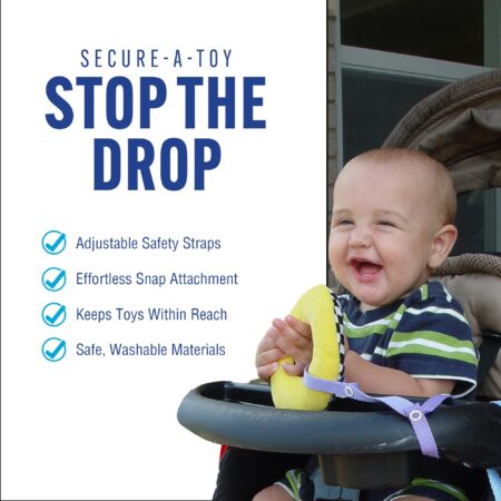 Baby Buddy Secure-a-Toy, Adjustable Pacifier and Teether Strap for Stroller, Highchair, an - Image 2