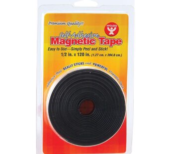 Hygloss Products – 61410 , Inc. Magnetic Tape, Self- Adhesive, 1/2-Inch x 120-Inch Black